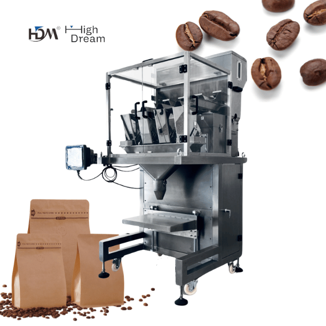 Coffee Beans 4 Head Linear Multihead Weigher Stand-up Pouch Premade Bag Food Packaging Machine