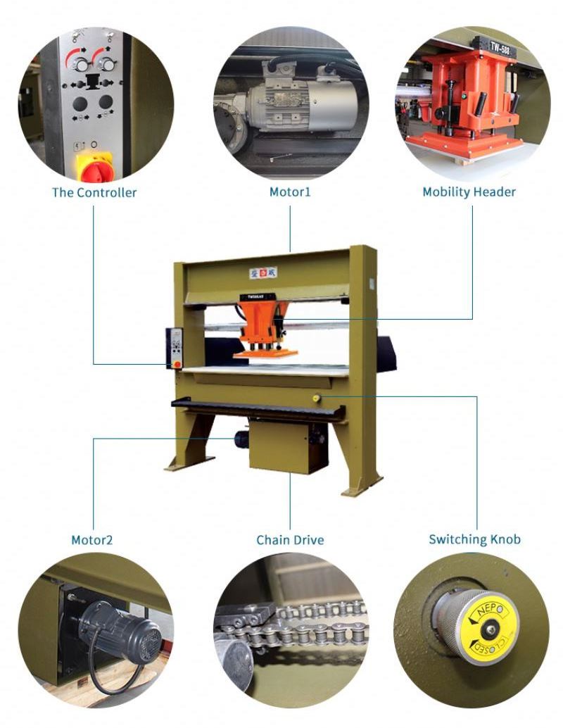 Hydraulic Travelling Head Cutting Press Machine Leather Splitting Machine