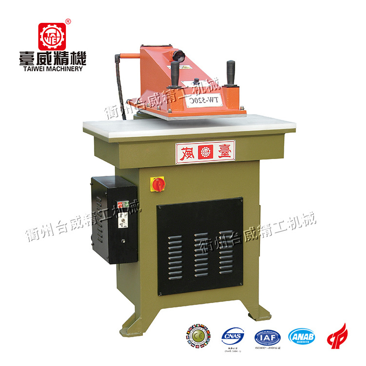 TW-528C small leather cutting machine/hydraulic swing arm cloth/fabric clicker press die cutting machine