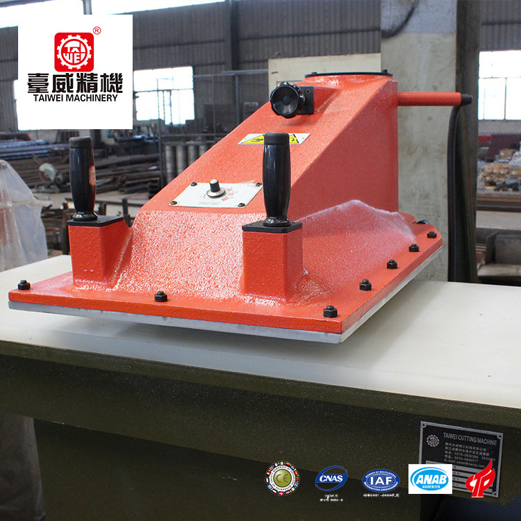 TW-528C small leather cutting machine/hydraulic swing arm cloth/fabric clicker press die cutting machine