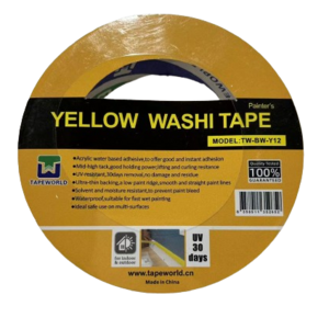 Custom Washi Tape Factory Wholesale Price Rice Yellow Color Custom Washi Masking Tape For Interior and Exterior Paint