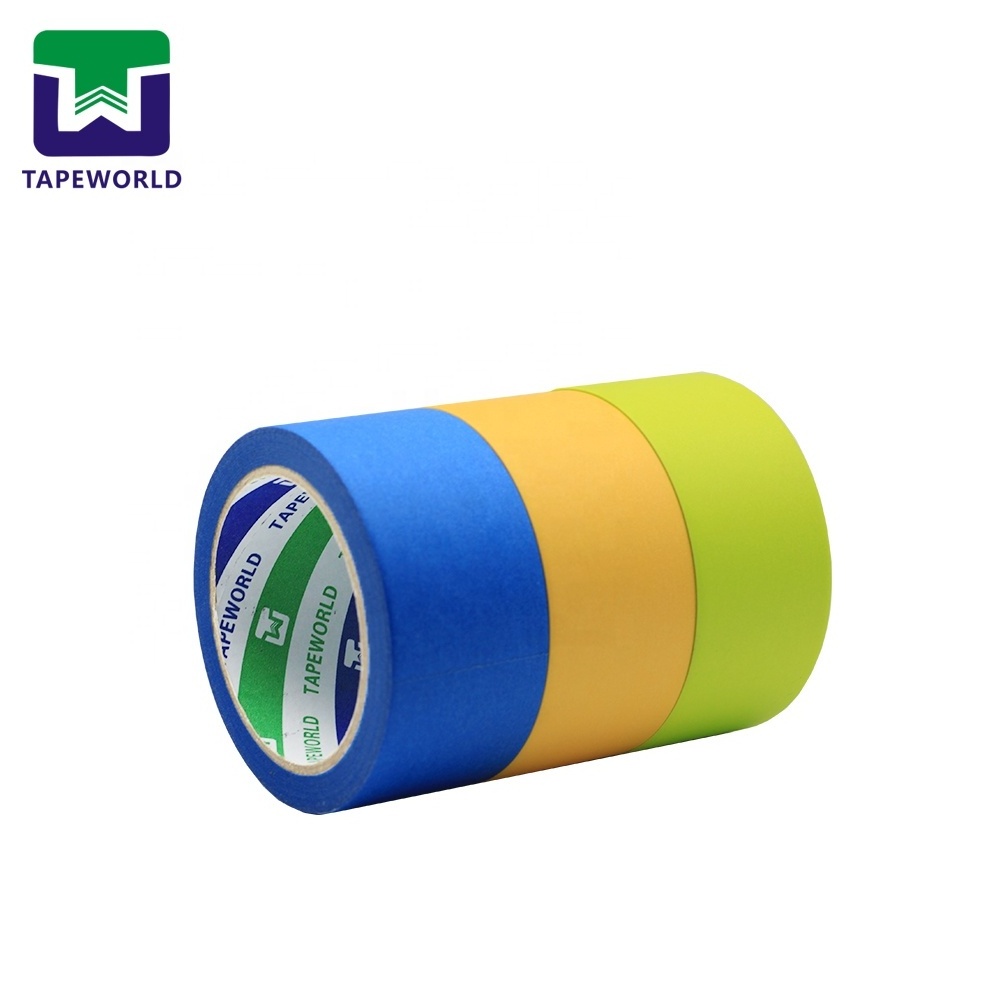 Green Color Painter's Masking Tape Wall Sharp Line Painter's Washi Crepe Paper Tape for Painting