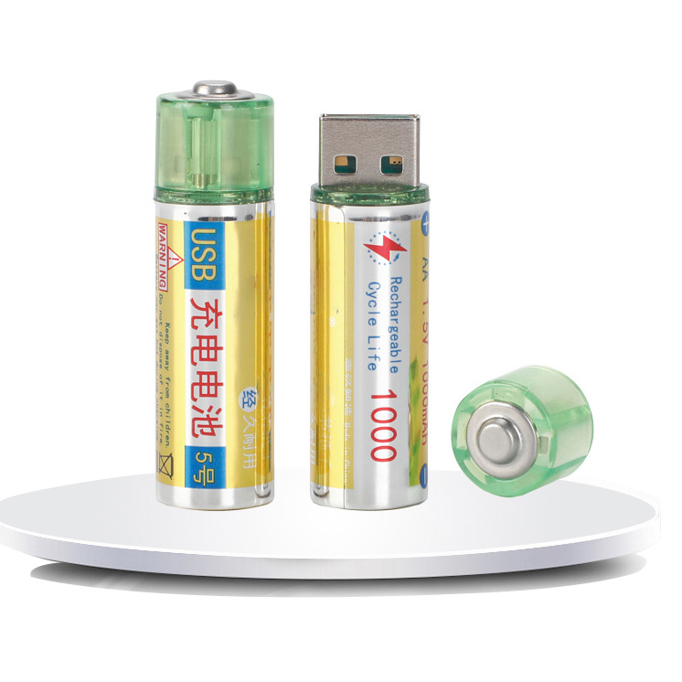 New Design Magnetic 5V USB Rechargeable Lithium Size Batteries Silver TW Custom Products