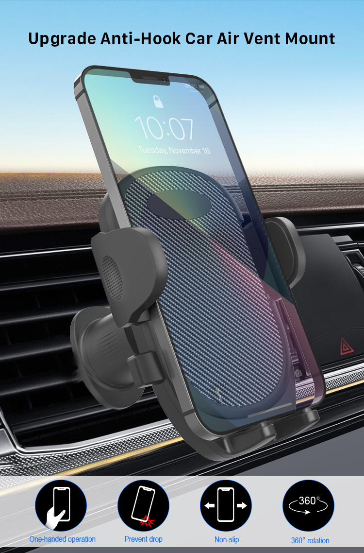 Trending Product 360 Degree Rotation Air Vent Holder Car Mount Phone Holder Smartphone Stand for 4.7-6.7 Inch Cellphone