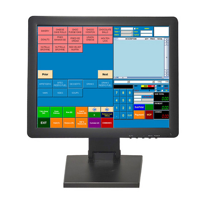 15 inch desktop 5 wire resistive  POS touch monitor with VGA and HD ports for  retail store and hospitality