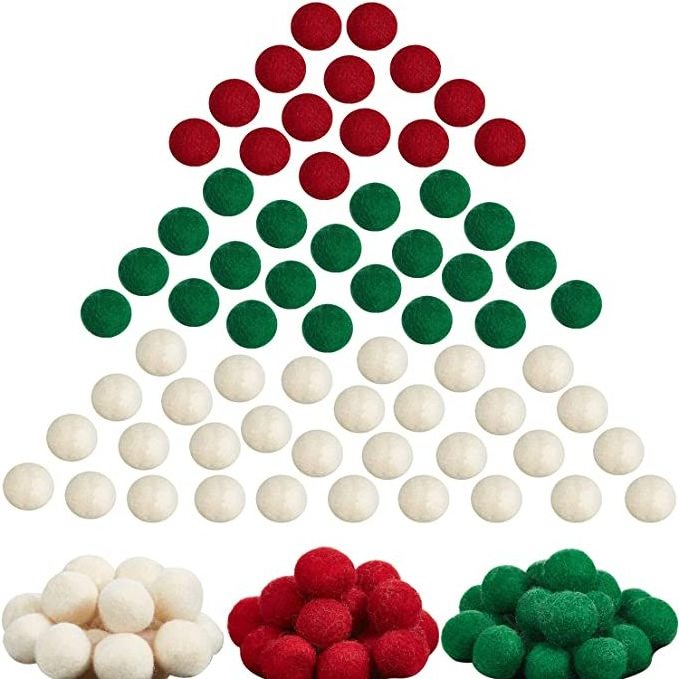 Best seller in USA 202 Natural Handmade Felt Balls Cotton Wool Balls Christmas Snowball/felt Ball trending 2024