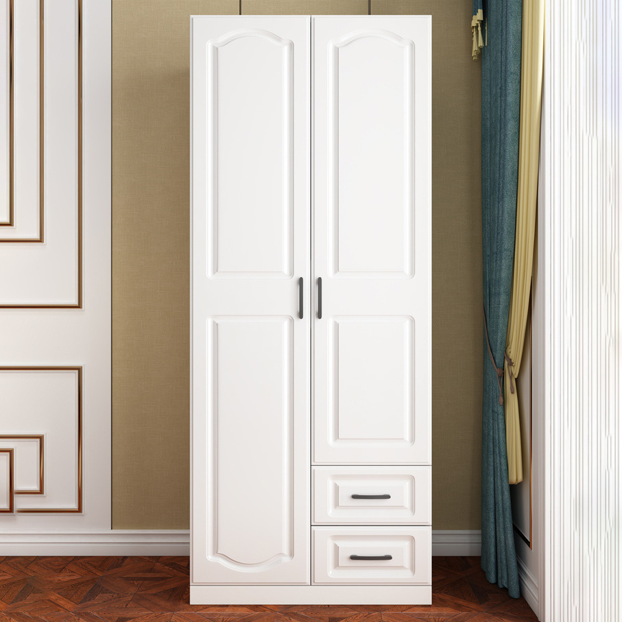 Solid Wood Portable Wardrobes With 2 Doors And Drawers  Bedroom Wardrobe Closet