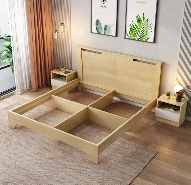 Factory Wholesale Storage Bed Frame Wooden Modern Furniture Queen Size King Double Wood Beds