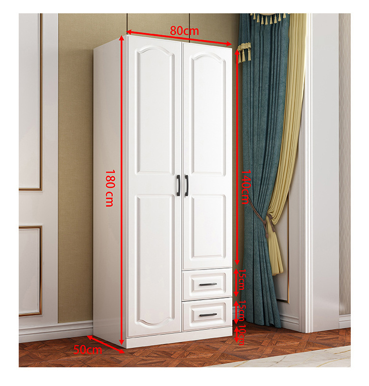 Solid Wood Portable Wardrobes With 2 Doors And Drawers  Bedroom Wardrobe Closet