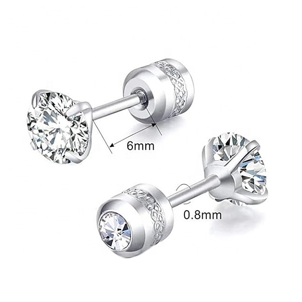 Top Fashion Wholesale 2024 F136 Titanium Earrings Cubic Zircon Earrings G23 Titanium Pierced Jewellery