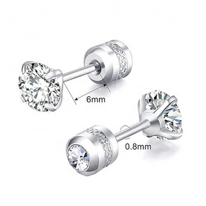 Top Fashion Wholesale 2024 F136 Titanium Earrings Cubic Zircon Earrings G23 Titanium Pierced Jewellery