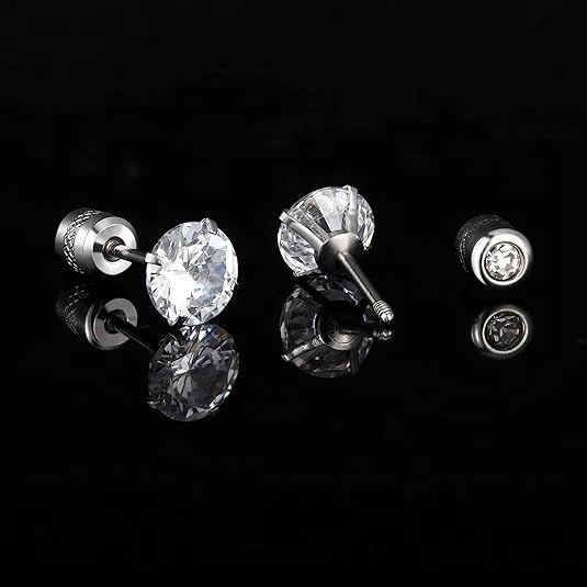 Top Fashion Wholesale 2024 F136 Titanium Earrings Cubic Zircon Earrings G23 Titanium Pierced Jewellery