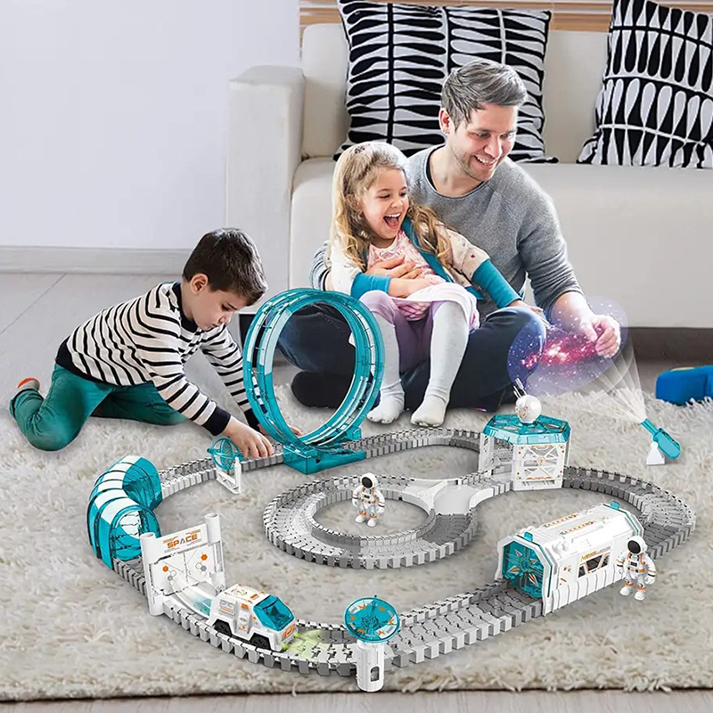 Wholesale 204pcs Kids Race Track Toys Space Electric Slot Track Car Toy Educational Track