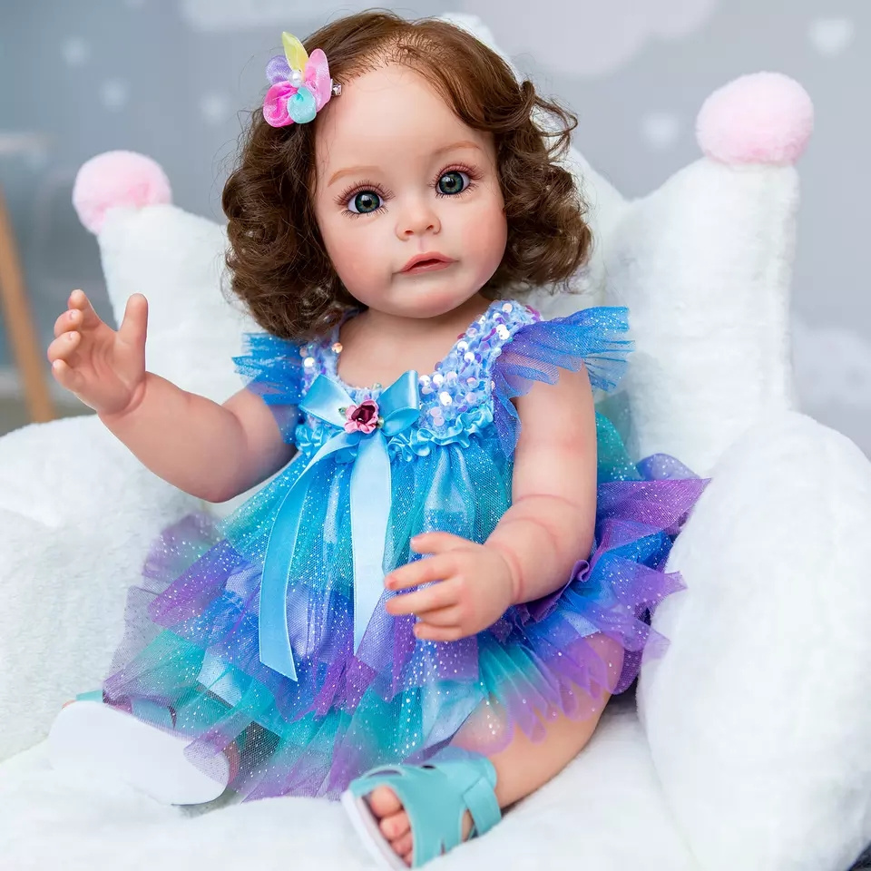 22 Inches Porcelain Face Dolls Baby Doll Girl Toy Silicone Reborn Baby Dolls Molds