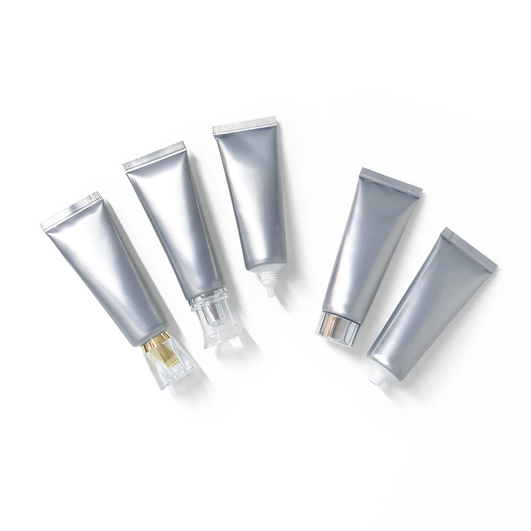 Stock 30g silvery empty aluminum tube 30ml cosmetic packing plastic Container Squeeze tubes Hand cream bottle lotion tubes