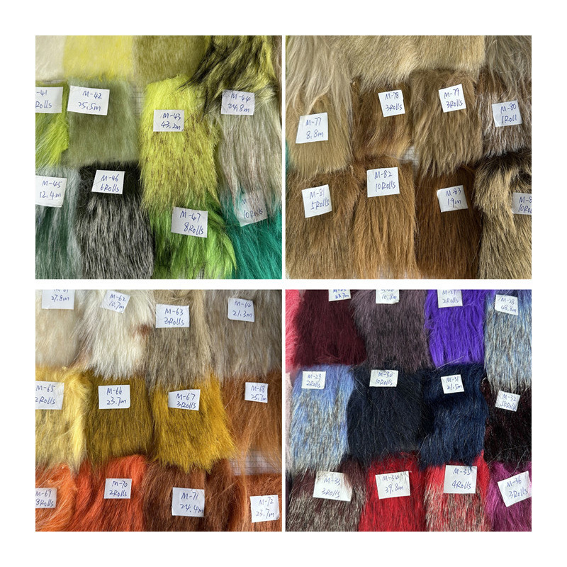 Wholesale Sale Stocks Lot Faux Fur Stocklot Long Hair Plush Fabric Cheap