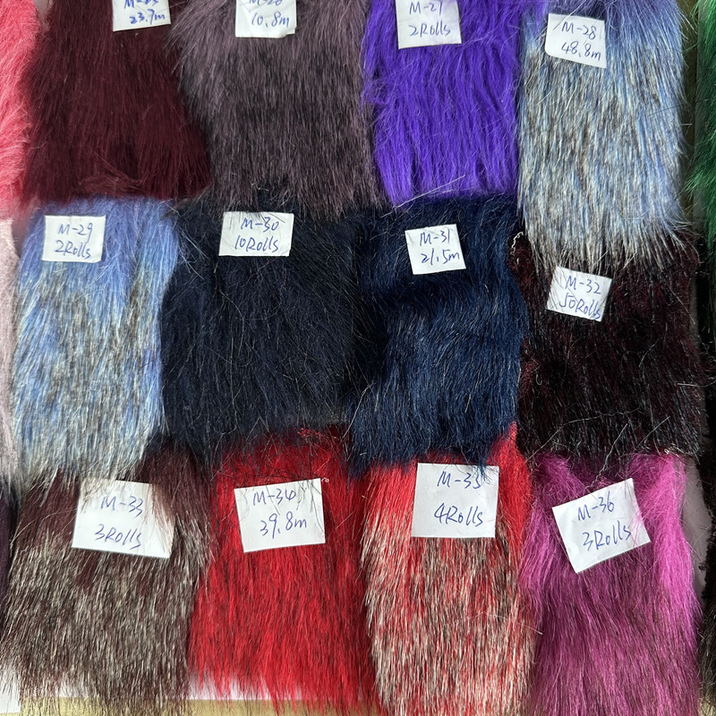 Wholesale Sale Stocks Lot Faux Fur Stocklot Long Hair Plush Fabric Cheap