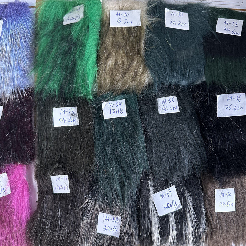 Wholesale Sale Stocks Lot Faux Fur Stocklot Long Hair Plush Fabric Cheap