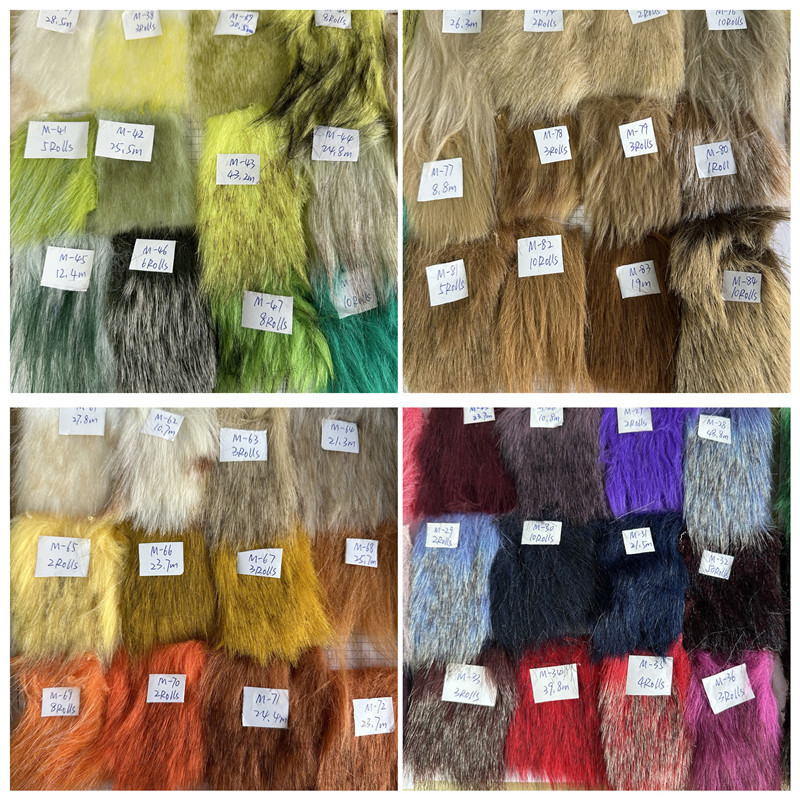 Wholesale Sale Stocks Lot Faux Fur Stocklot Long Hair Plush Fabric Cheap