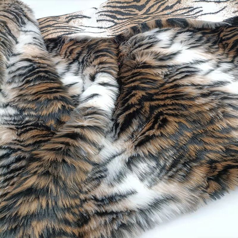 Custom Wholesale 100% Polyester Animal Print Velvet Long Pile Fur Plush Fabric For Garment