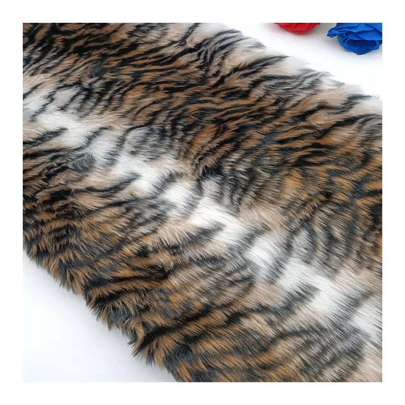 Custom Wholesale 100% Polyester Animal Print Velvet Long Pile Fur Plush Fabric For Garment