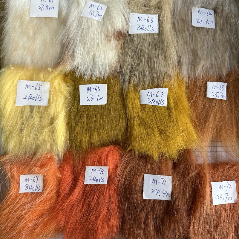 Wholesale Sale Stocks Lot Faux Fur Stocklot Long Hair Plush Fabric Cheap