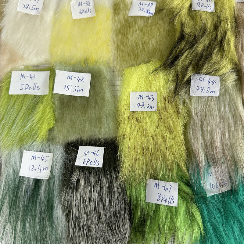 Wholesale Sale Stocks Lot Faux Fur Stocklot Long Hair Plush Fabric Cheap