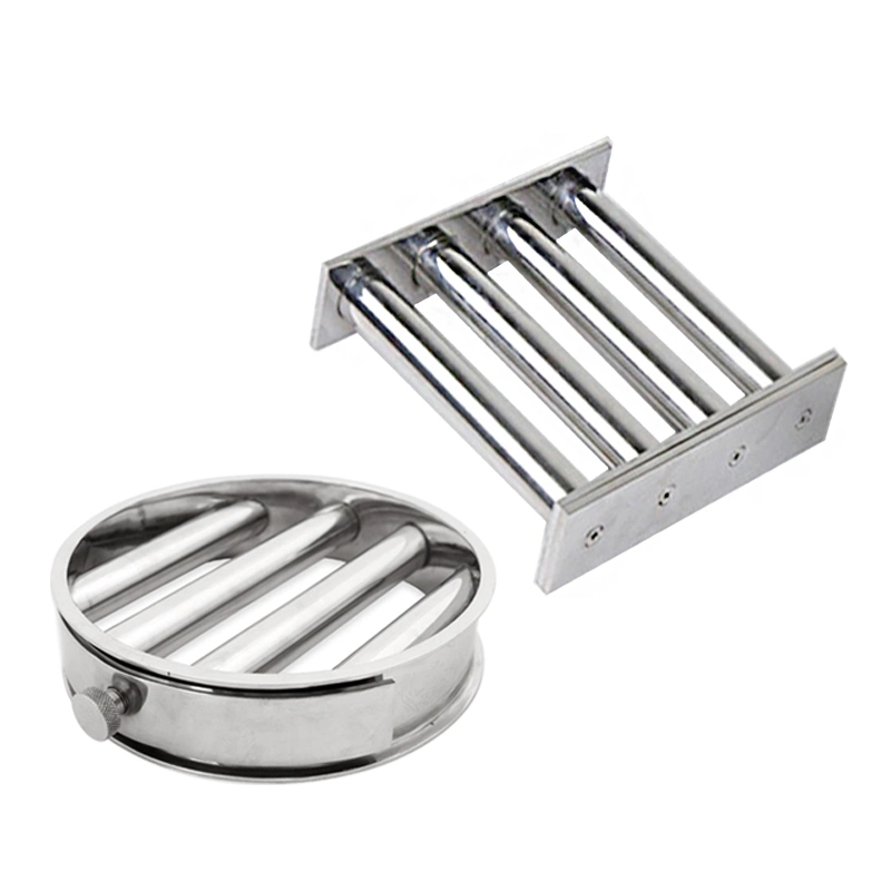 12000 14000 Gauss Food Grade Rare Earth Neodymium Drawer Magnetic Frame Separator Grate Hopper Magnet with Rod Baffles