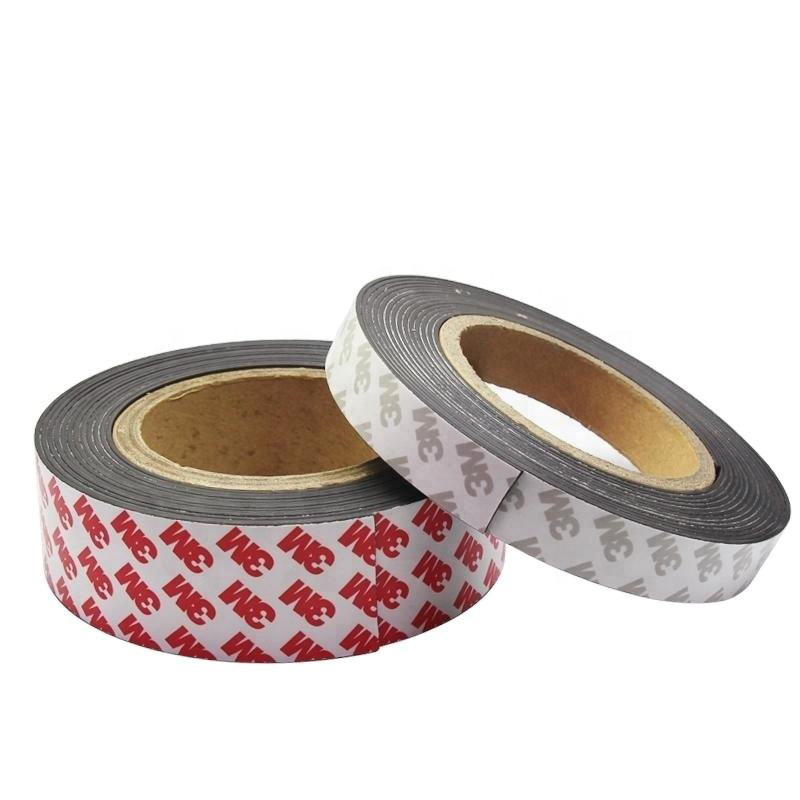 Customized Strong Double Side Self Adhesive Fridge Magnet Tape Rubber Magnetic Tape Roll Neodymium Flexible Magnetic Strip