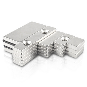 N50 N52 Strong Rectangle Neodymium Magnets Channel Assembly Magnet with Mounting Holes