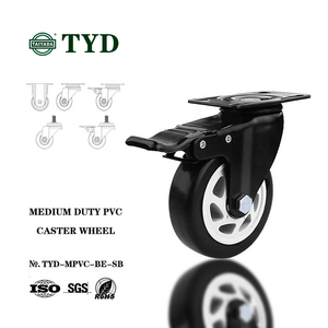 PVC Caster Wheel 4 inch Heavy Duty Industrial Casters Wheels Wholesale Shelf Shelf Swivel Castor