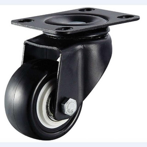 40/50/63 mm Black Fork PVC/PU Caster Wheel For Cabinet