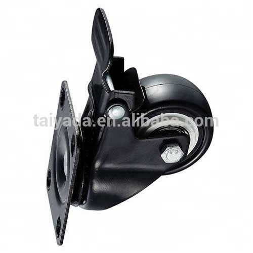 40/50/63 mm Black Fork PVC/PU Caster Wheel For Cabinet