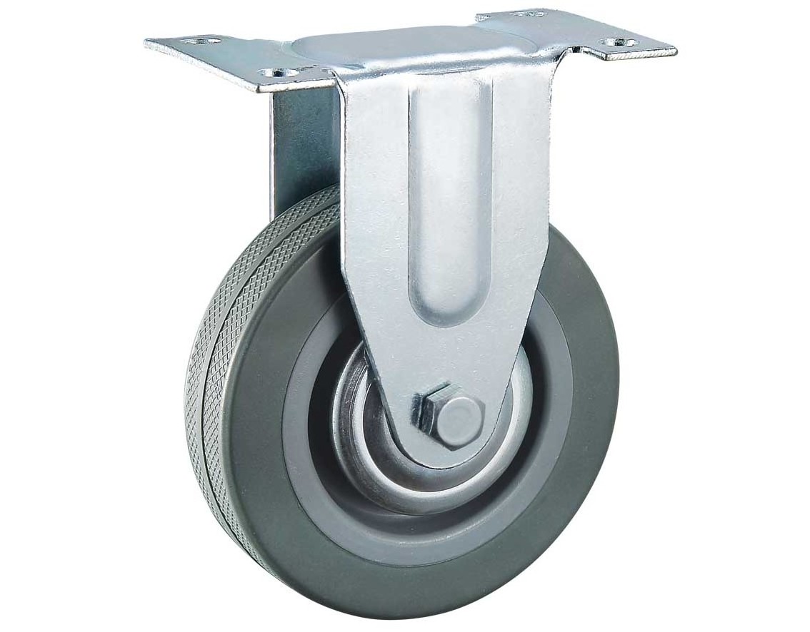 Good Sale Gray Rubber Caster 50/75/100mm 2/3/4 inch Wheel pvc roller fixed swivel with brake caster wheel Manufacturer