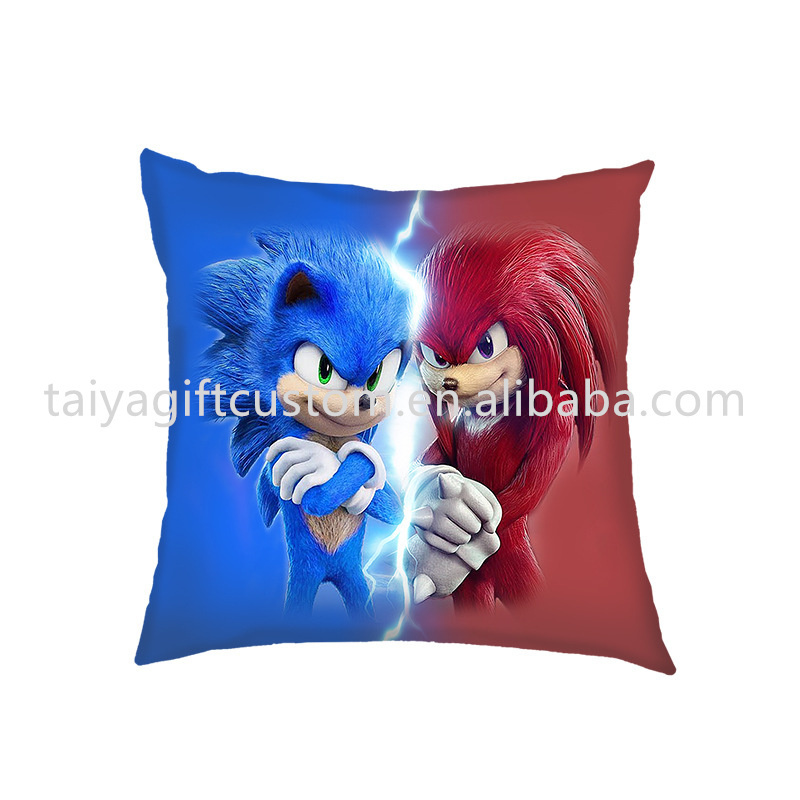 Manufacturers direct sale cartoon TY-sonic pillowcase custom logo sequin Cotton Polyester Cushion Throw Pillows Case