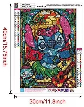 Wholesale Cartoon Stitch 5D Diamond Painting Full Drill Cross Kits DIY Mosaic Rhinestone Home Decor Bedroom Wall Painting