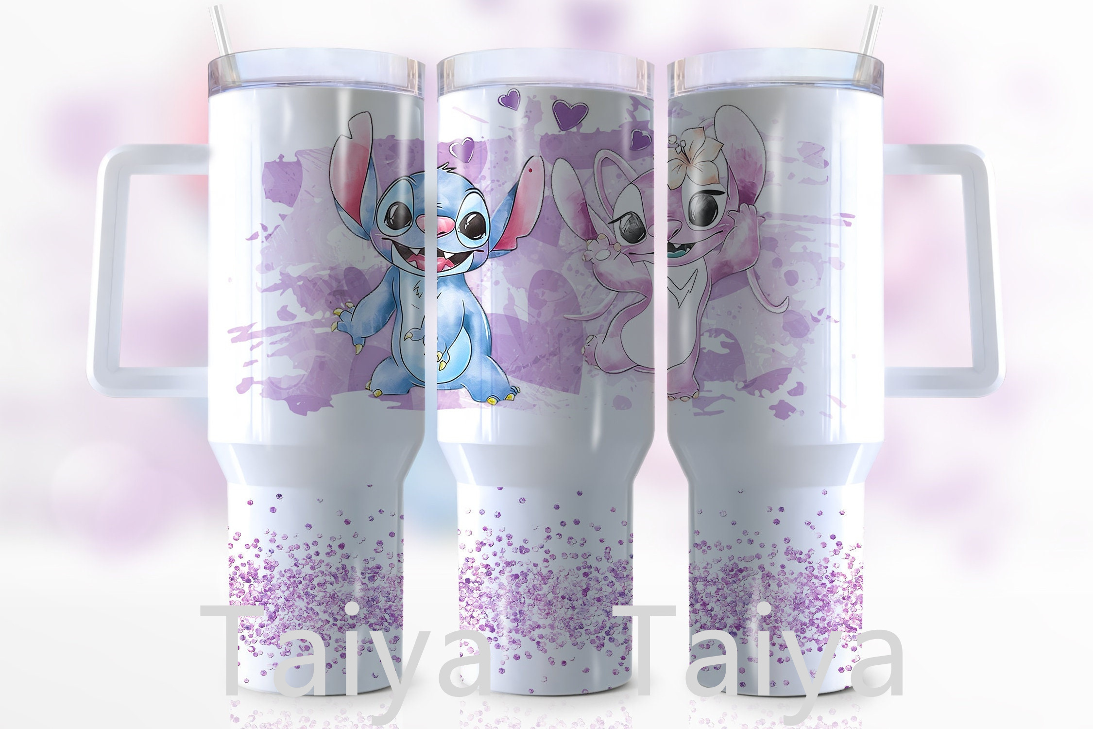 Karol G Cartoon 3D stitch Sublimation 40oz Quencher Double Wall Stainless Steel Vacuum Insulated Tumbler With Handle