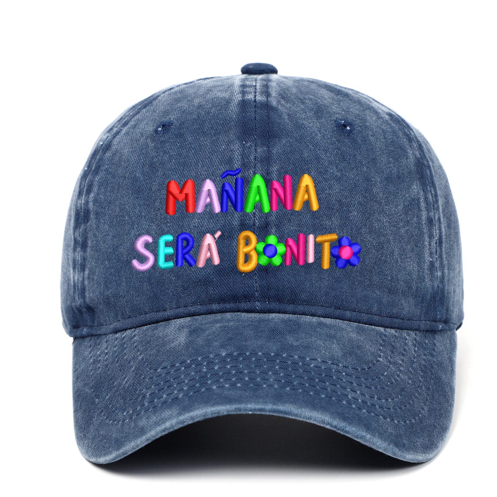 2023 Euramerican fashion Manana Sera Bonito Karol G vintage hats leisure shade breathable washed denim Embroidered baseball hat