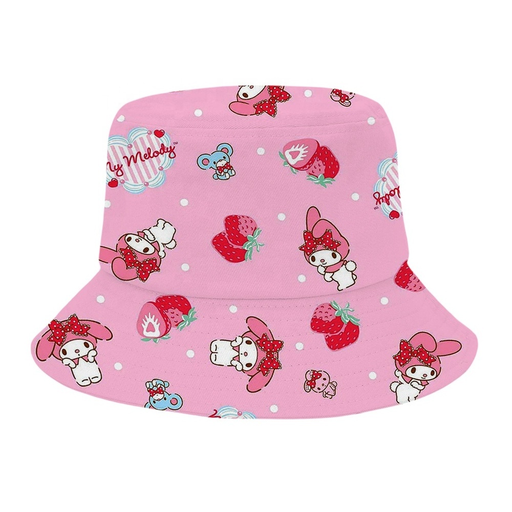 Kulomi Stitch KT cartoon fisherman hat female summer sun protection outdoor casual all-match Wide Brim sun Bucket Fisherman Hat