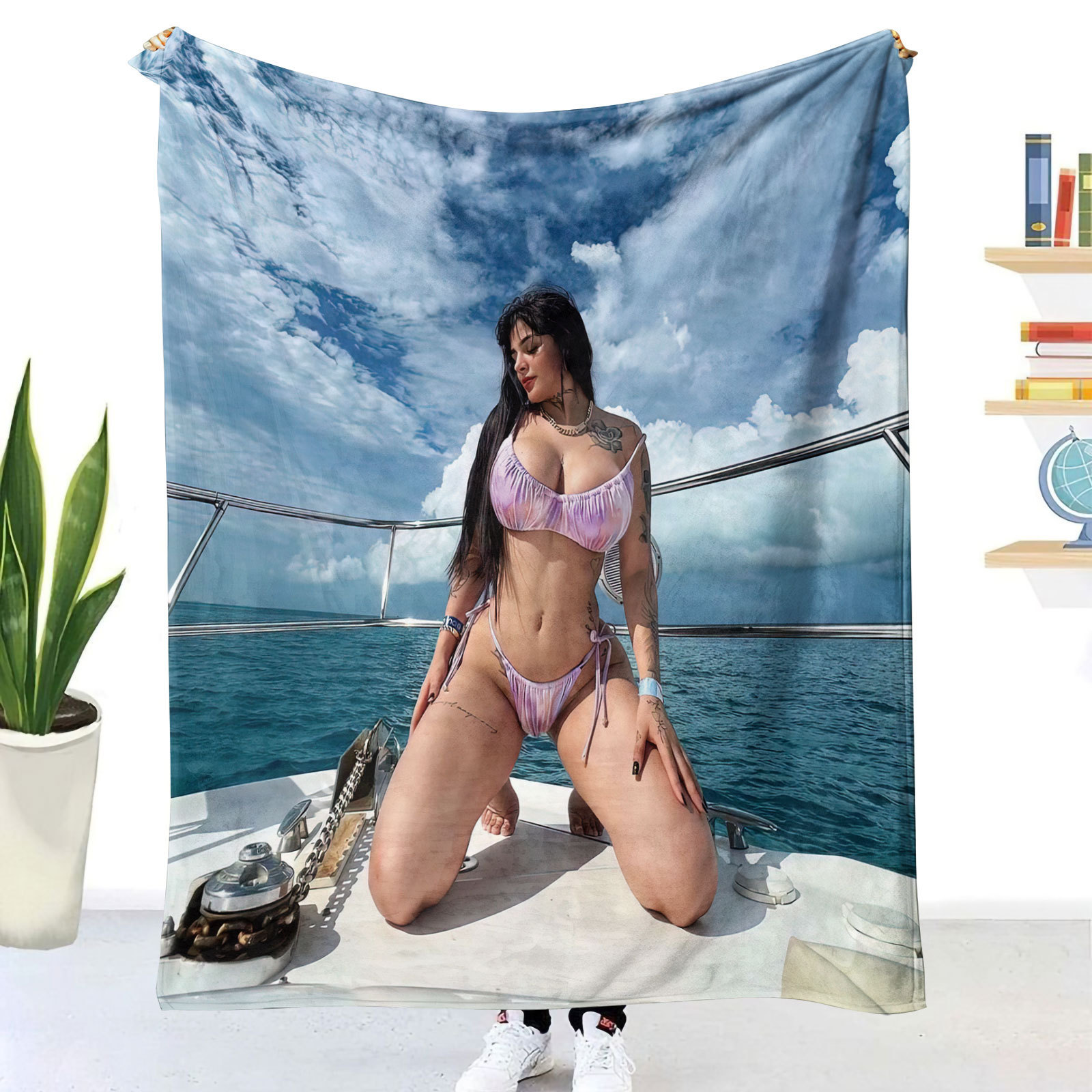 MEXICAN  Karely ruiz new Sublimation fleece travel throw blanket Printed design Cartoon Painting Polyester blanket