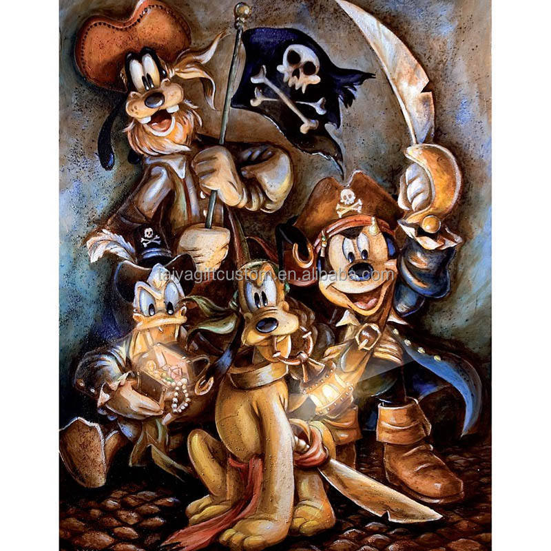 Factory wholesale Wall Art Painting Embroidery Home Decoration 5d Diamond Painting Mickey Cartoon Diy Wall Canvas Diamond