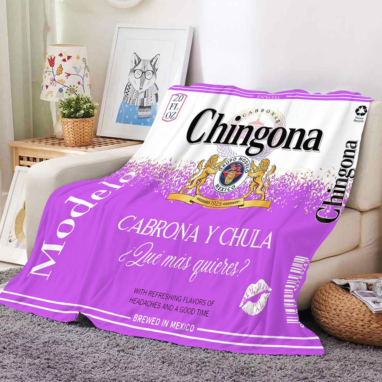 Hot sell Karol G custom Papa Mexican  Borracho Borracha Chingona toxica  Fleece Travel Throw polyester Blanket