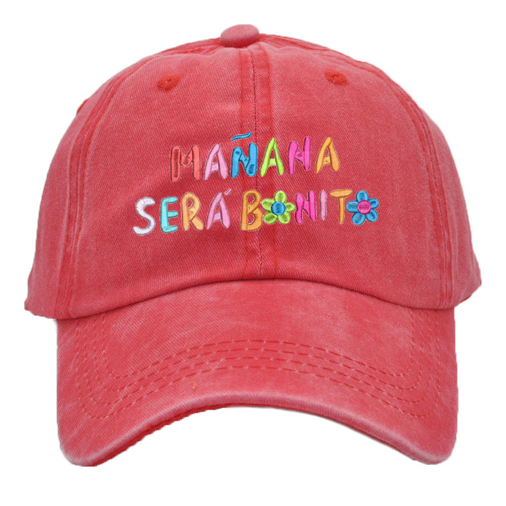 2023 Euramerican fashion Manana Sera Bonito Karol G vintage hats leisure shade breathable washed denim Embroidered baseball hat