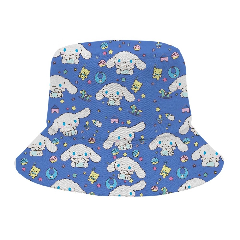 Kulomi Stitch KT cartoon fisherman hat female summer sun protection outdoor casual all-match Wide Brim sun Bucket Fisherman Hat