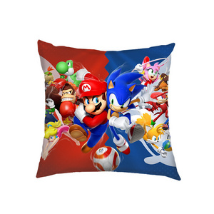 Manufacturers direct sale cartoon TY-sonic pillowcase custom logo sequin Cotton Polyester Cushion Throw Pillows Case