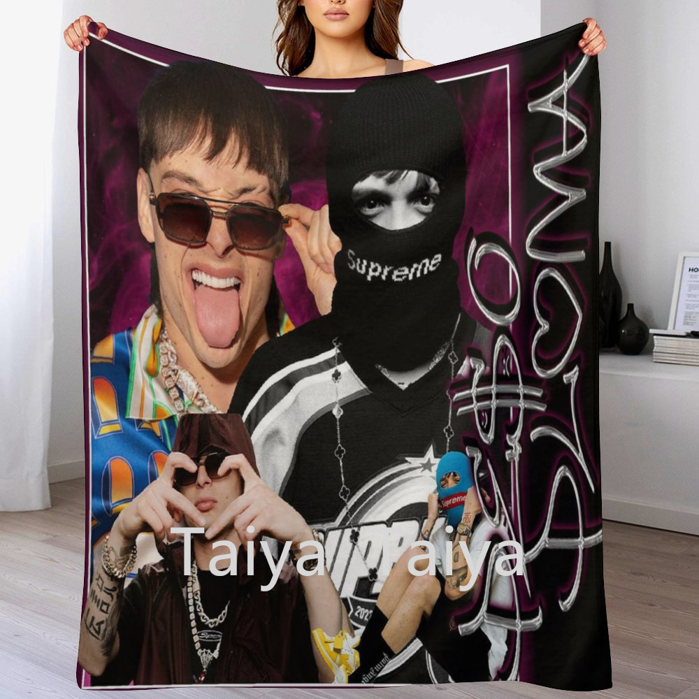 2024 new arrival Peso Pluma karol g Sublimation Flannel fleece travel throw blanket Printed High quality custom blankets