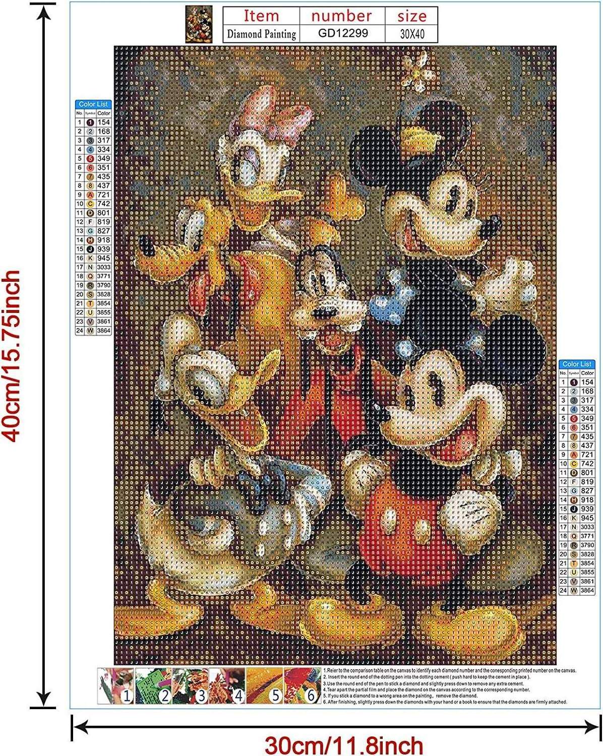 Factory wholesale Wall Art Painting Embroidery Home Decoration 5d Diamond Painting Mickey Cartoon Diy Wall Canvas Diamond