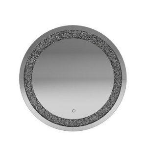 French circle  mirrors round silver crystal diamond wall mirror decoration