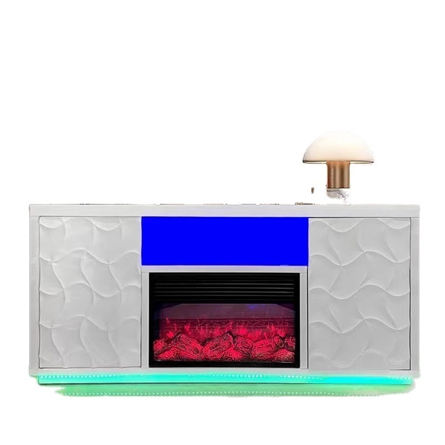 high-quality Home Decor TV Stand Mirrored Fireplace with 5 colours crystal  Heater with 3 Vivid Colours  marble fireplace