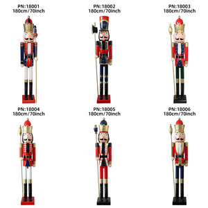 Popular Hot Sell 180cm 6ft Christmas Wooden Life Size Nutcracker for Xmas Decor